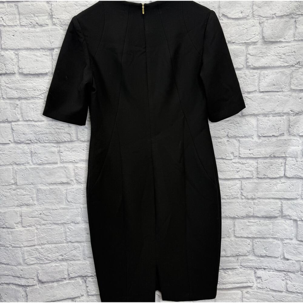 Trina Turk Size 4 Black Ponte Dress Knee Length 1/2 Sleeve Sheath fit - Picture 4 of 7